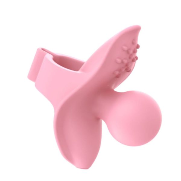 Rechargeable Ring Shaped Finger Vibrator (Pink)