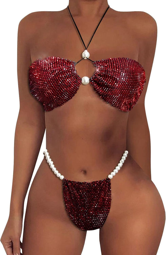 Sequin & Pearl Sexy Bikini