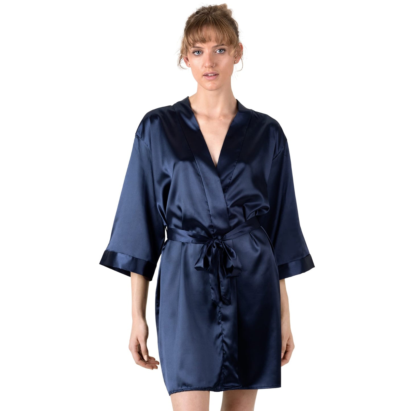 Navy Satin Gown