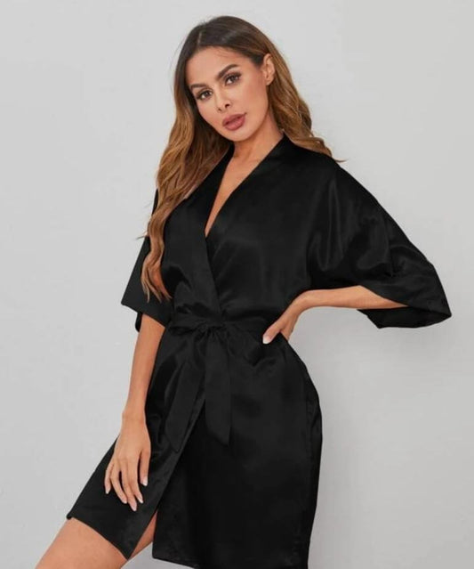 Black Satin Gown