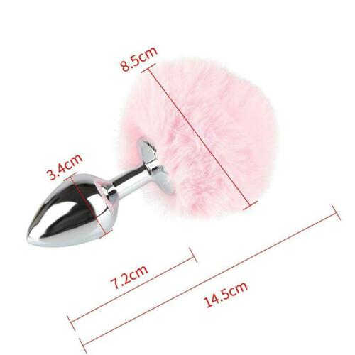 Small metal fluffy buttplug (pink)