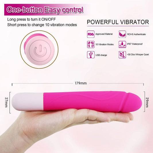 Female Straight Vibrator USB Rechargeable