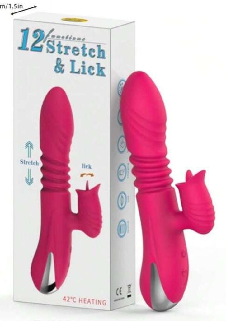 Stretch & Lick 12 Function Heating Rechargeable Rabbit Vibrator