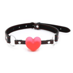 BLACK Heart Ball Gag With Black Strap