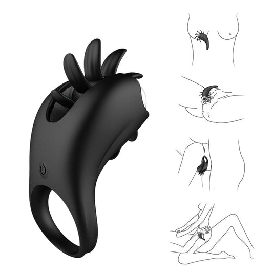 Cock Ring with Tongues Rechargeable