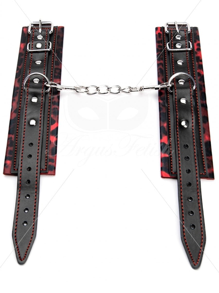 Wrist Cuffs with Red & Black Animal Print Detail