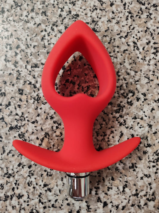 Silicone Heart Anal Plug with Bullet