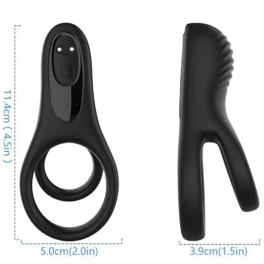 Rechargeable Wireless Double Cock Ring