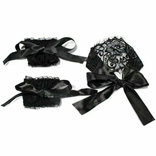 Sexy Lace Wrist Cuffs & Blindfold