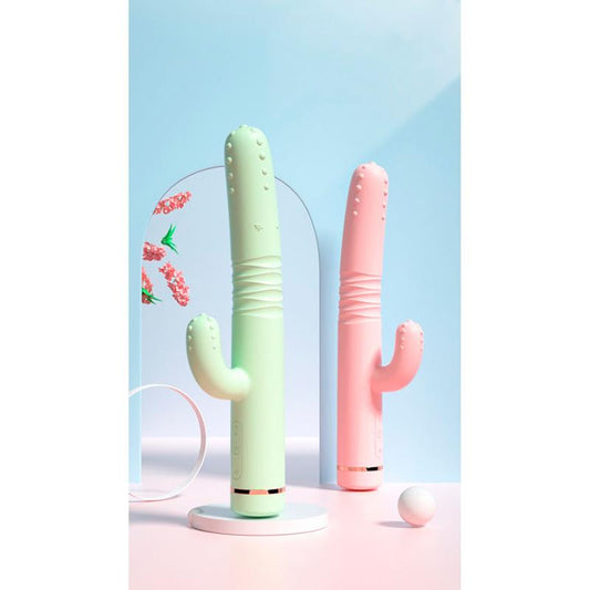 RECHARGEABLE CLITORIS AND G-SPOT VIBRATOR IN CACTUS SHAPE 